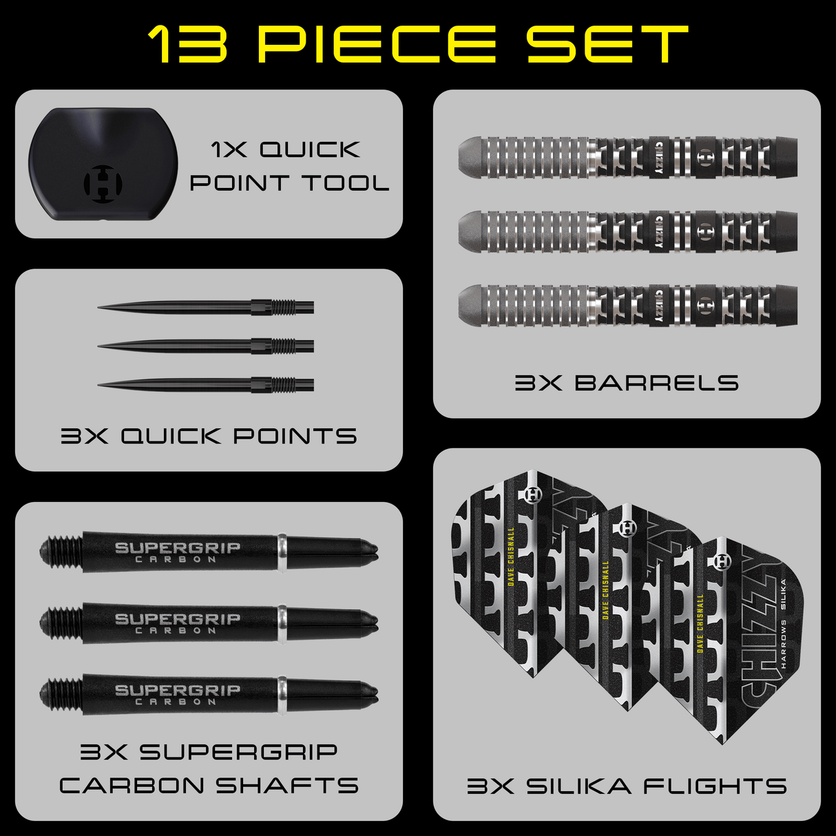 Harrows Dave Chisnall Darts - Steel Tip - 90% Tungsten - Series 4