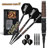 One80 Desmond Chin Darts - Soft Tip - 90% Tungsten - V2 - Black & Coffee - 18.5g
