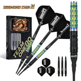 One80 Desmond Chin Darts - Soft Tip - 90% Tungsten - V2 - Black & Rainbow - 20g