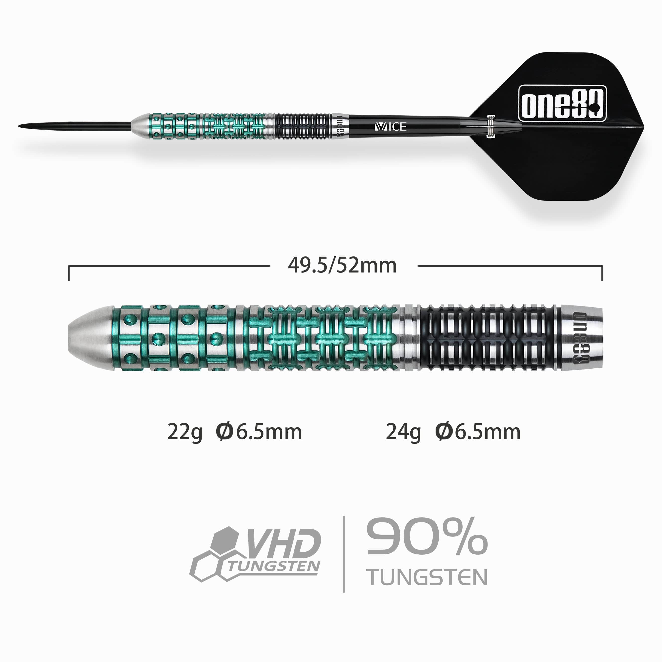 One80 Ludo Le Mat Darts - Steel Tip - 90% Tungsten