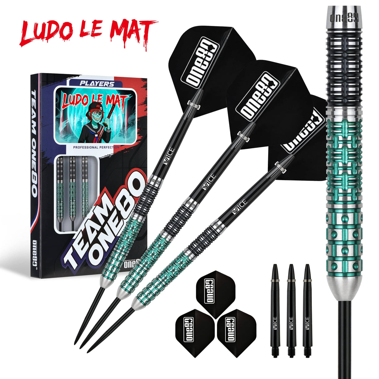 One80 Ludo Le Mat Darts - Steel Tip - 90% Tungsten