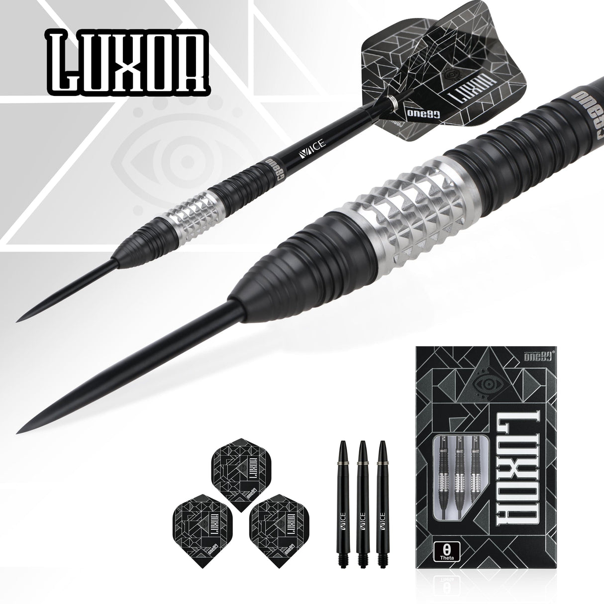 One80 Luxor II Darts - Steel Tip -90% Tungsten - Theta