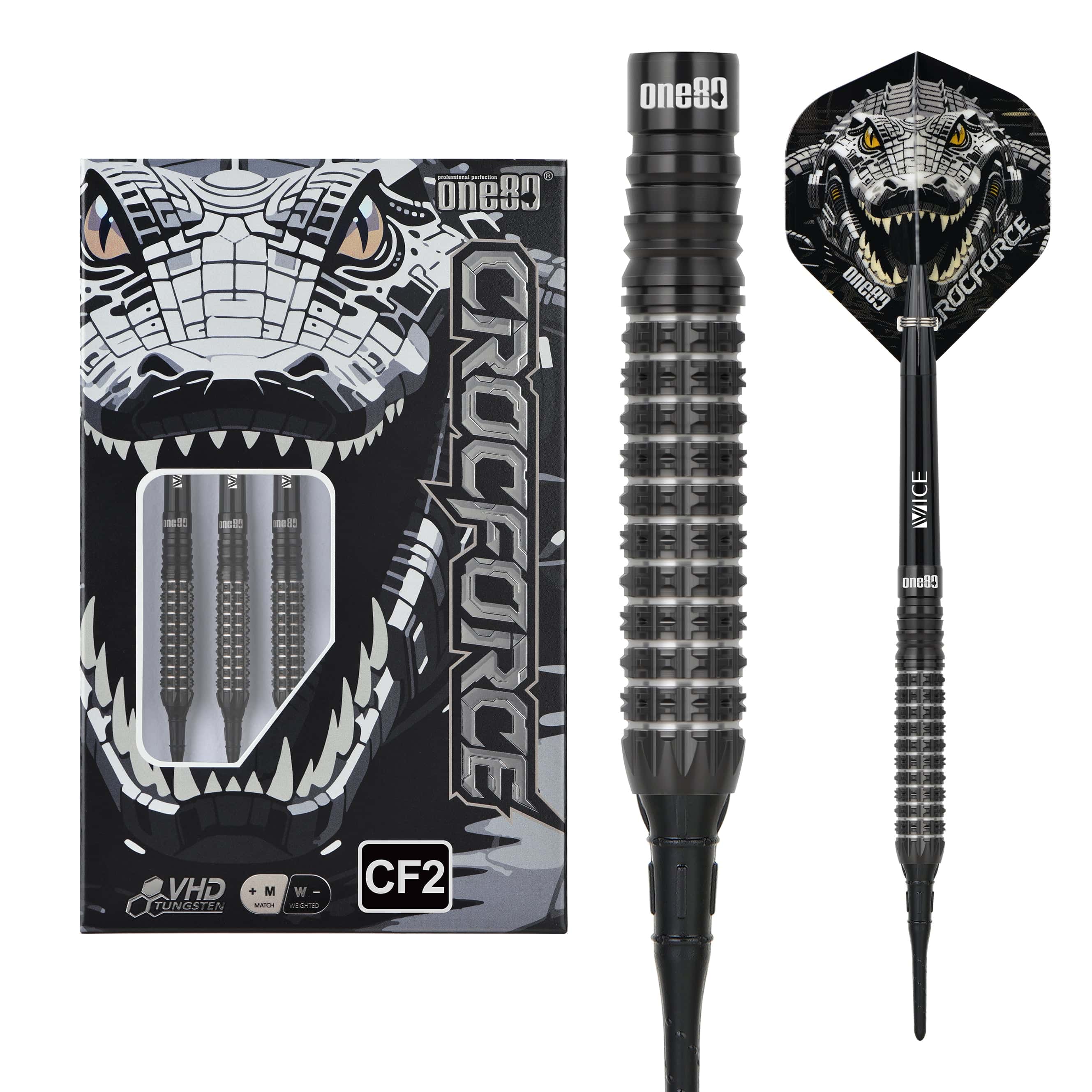 1/fspace Deneb（KURO) One80 Crocforce Darts - Soft Tip - 90% Tungsten - CF2