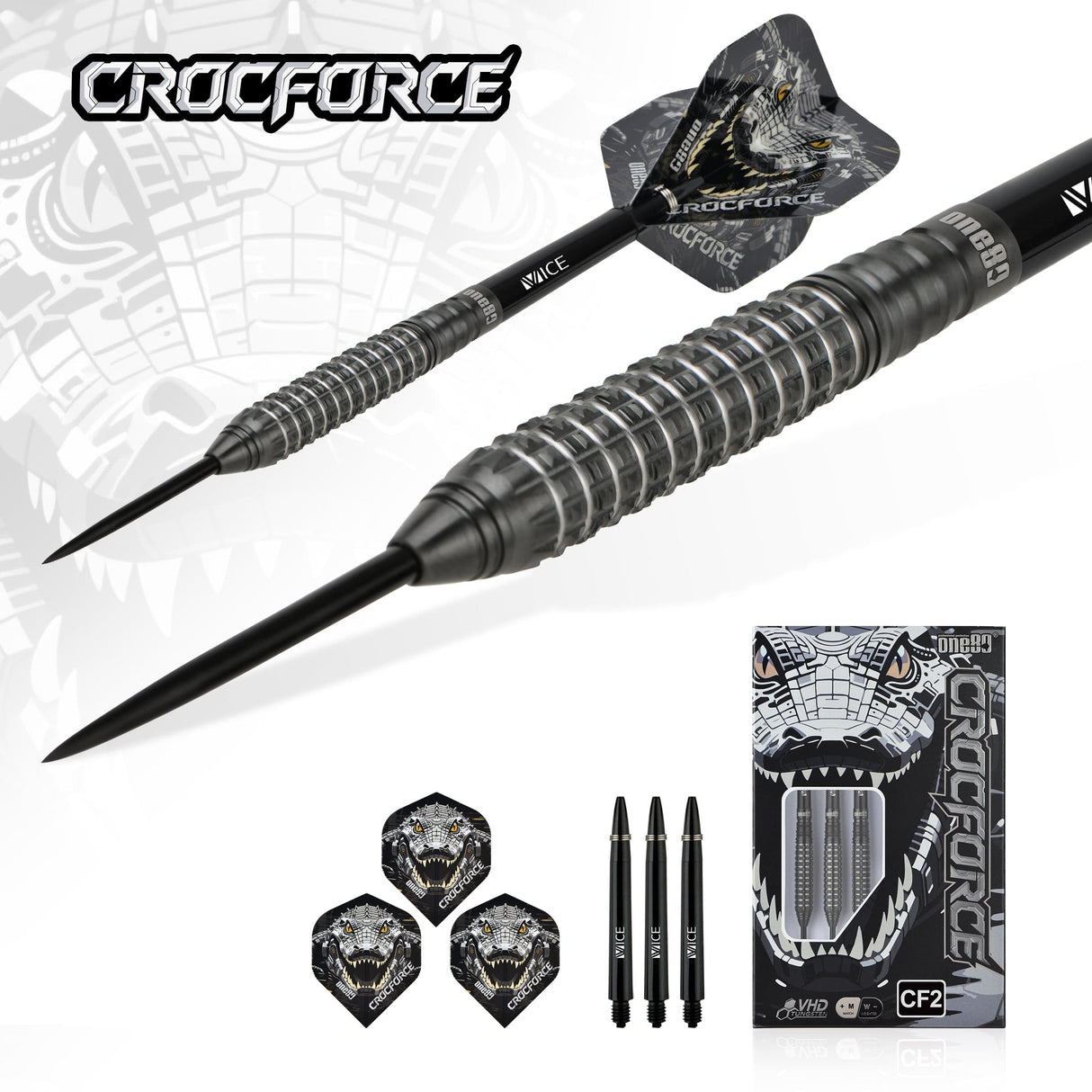 One80 Crocforce Darts - Steel Tip - 90% Tungsten - CF2