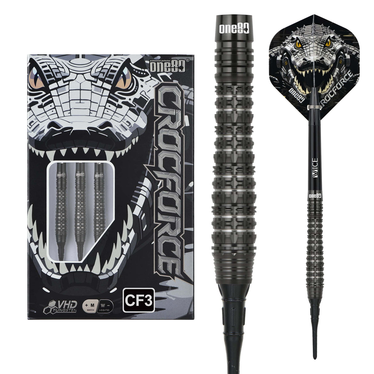 One80 Crocforce Darts - Soft Tip - 90% Tungsten - CF3 18g