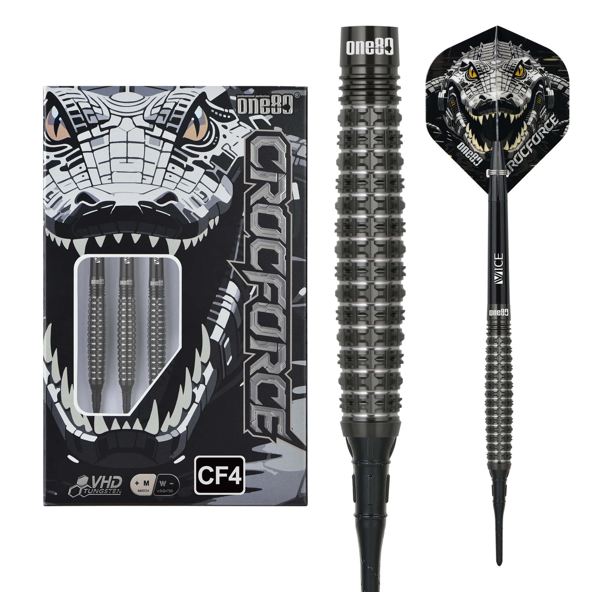 One80 Crocforce Darts - Soft Tip - 90% Tungsten - CF4 18g