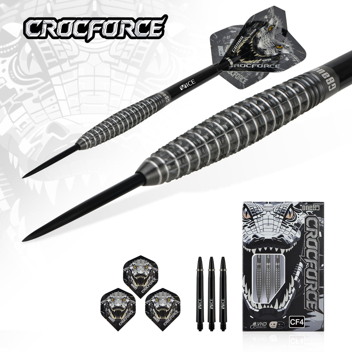 One80 Crocforce Darts - Steel Tip - 90% Tungsten - CF4