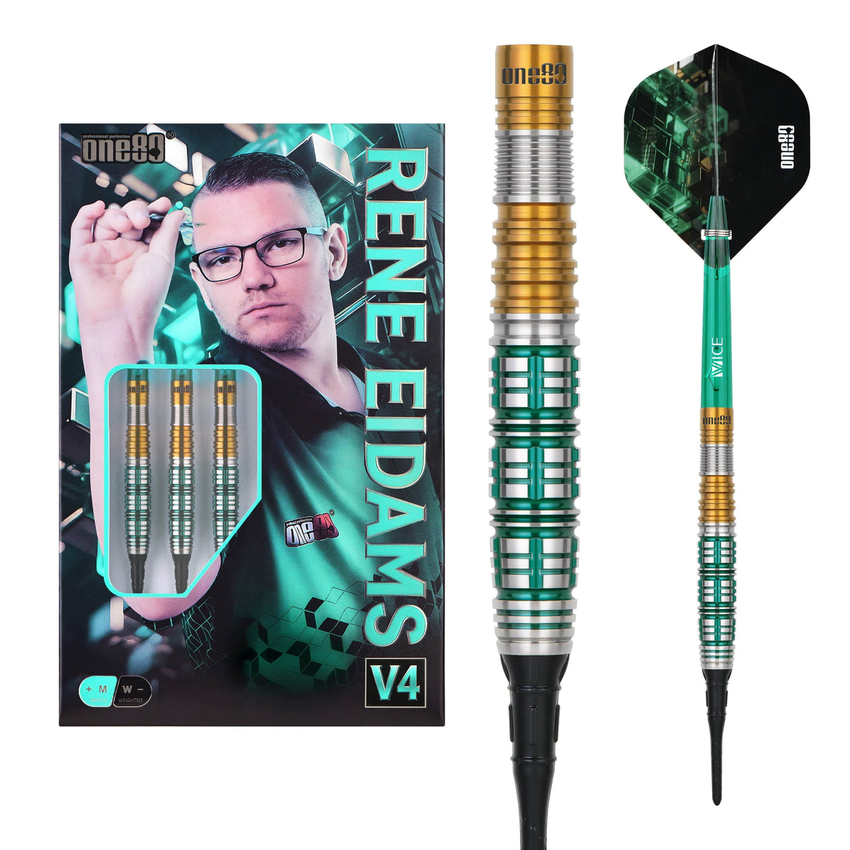 One80 Signature Darts - Soft Tip - 90% Tungsten - Rene Eidams - V4 18g