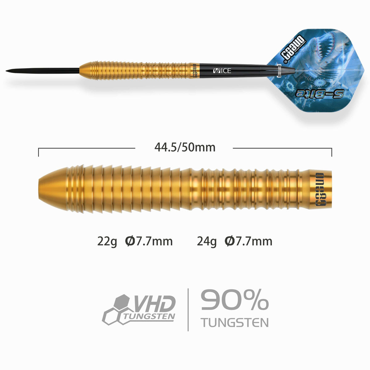 One80 Spring Tips One80 S-Bite Darts - Steel Tip - 90% Tungsten - S-B1