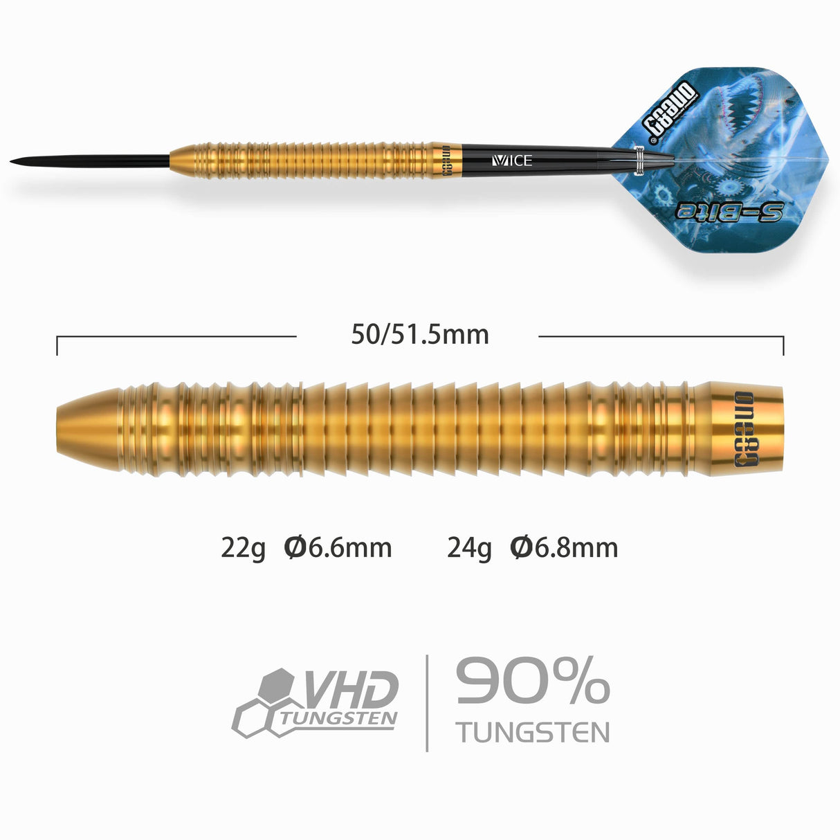 One80 S-Bite Darts - Steel Tip - 90% Tungsten - S-B3