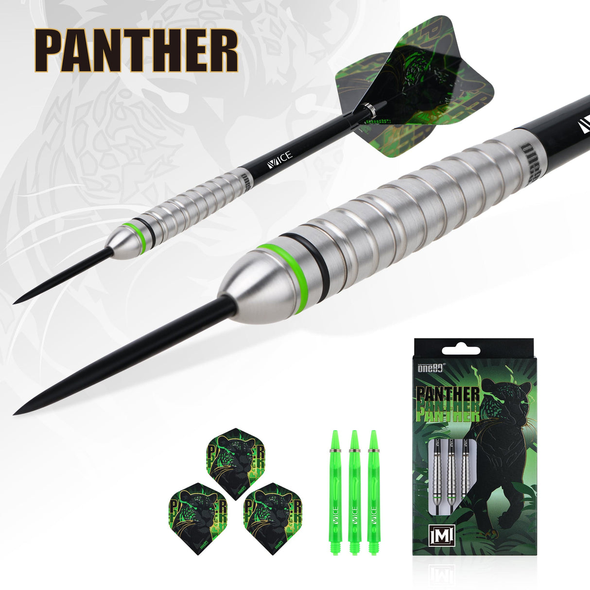 One80 Panther-M Darts - Steel Tip - 90% Tungsten