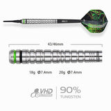 One80 Panther-C Darts - Soft Tip - 90% Tungsten 18g