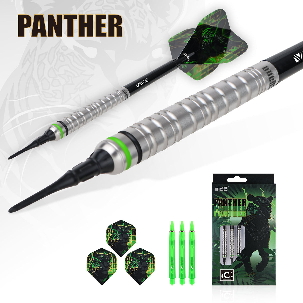 One80 Panther-C Darts - Soft Tip - 90% Tungsten 18g