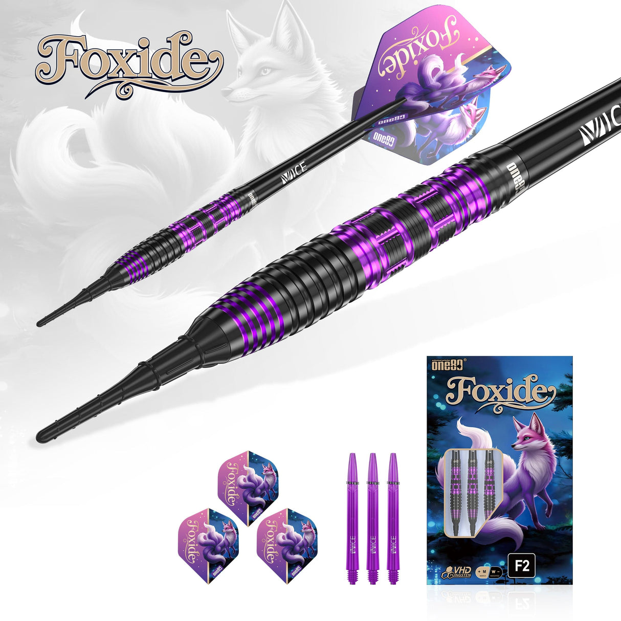 One80 Foxide Darts - Soft Tip - 90% Tungsten - F2 20g