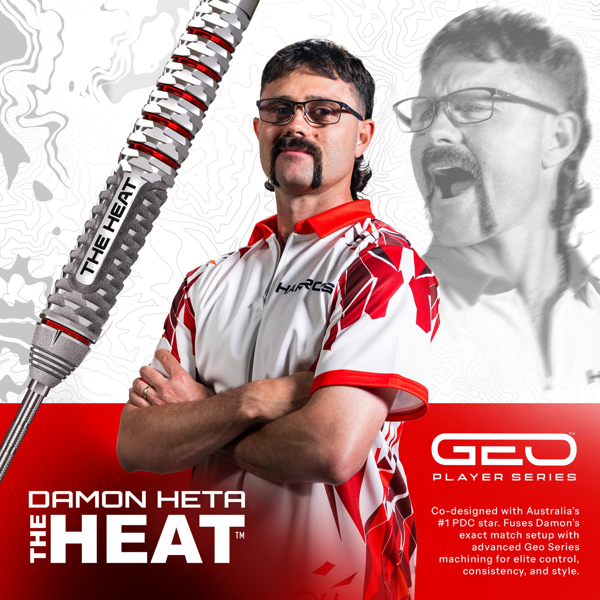 Harrows Damon Heta Darts - Steel Tip - 90% Tungsten - Geo
