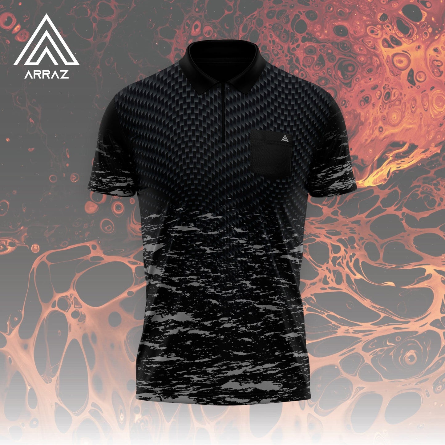 Arraz Lava Dart Shirt - with Pocket - Black & Grey