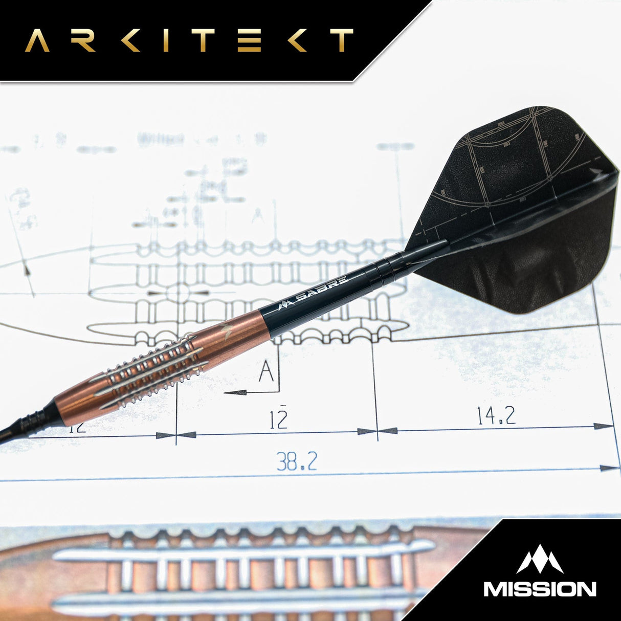 Mission Arkitekt Darts - Soft Tip - 90% Tungsten - Bronze Silica PVD - 19g