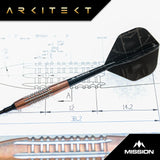 Mission Arkitekt Darts - Soft Tip - 90% Tungsten - Bronze Silica PVD - 19g