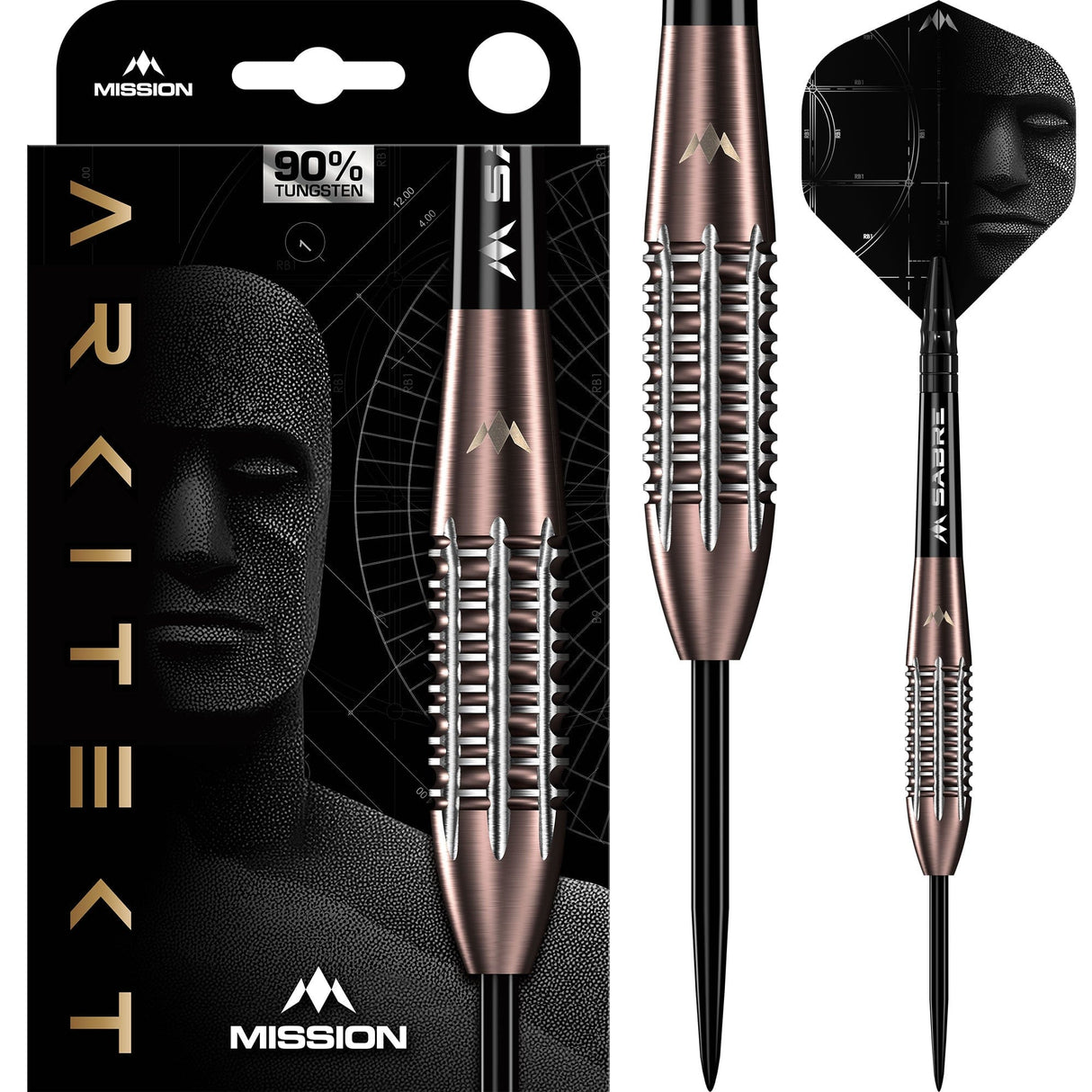 Mission Arkitekt Darts - Steel Tip - 90% Tungsten - Bronze Silica PVD