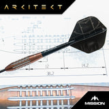 Mission Arkitekt Darts - Steel Tip - 90% Tungsten - Bronze Silica PVD