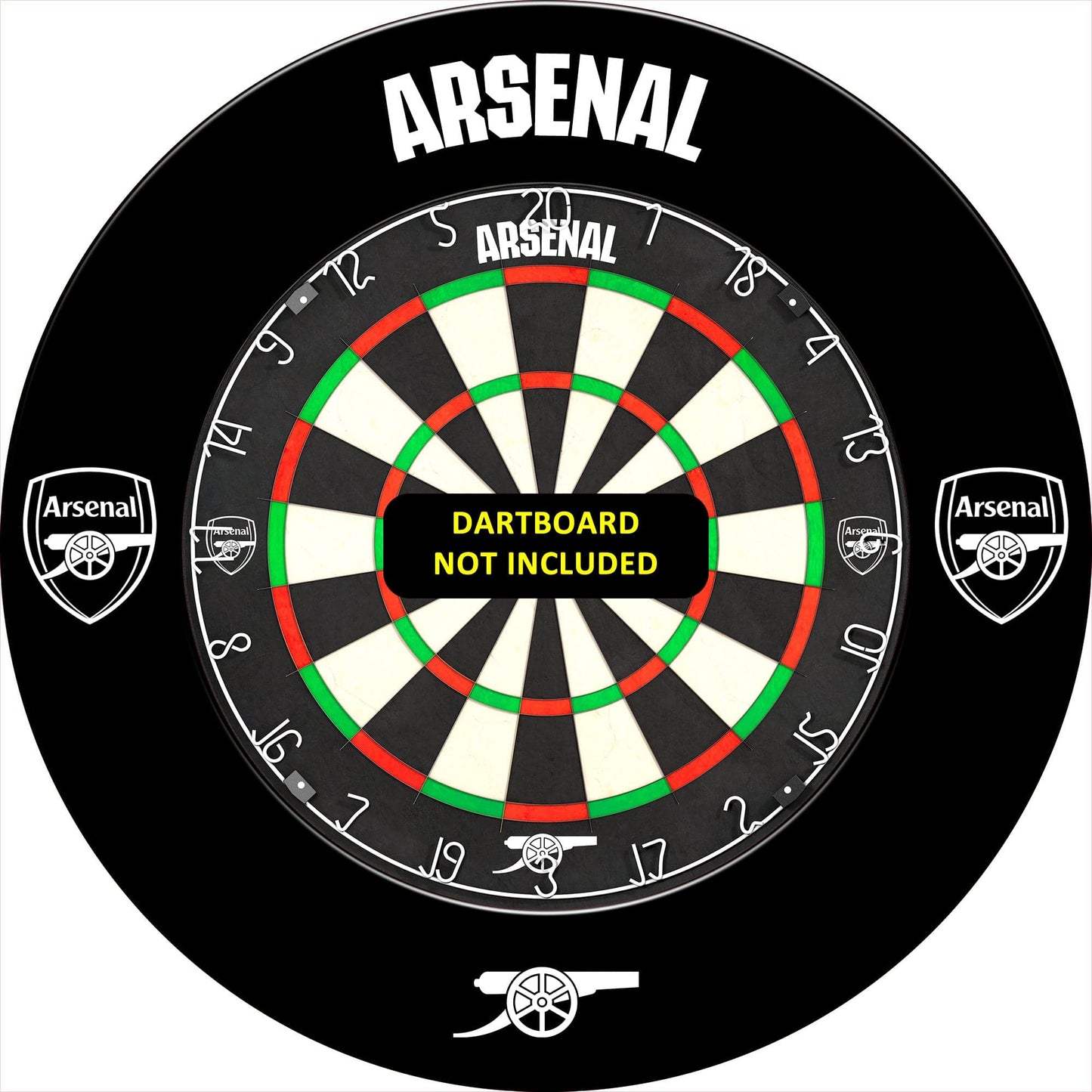Arsenal FC Dartboard Surround - Official Licensed - The Gunners - S2 - Black - Mono Logo