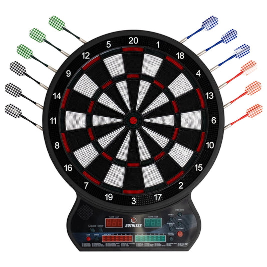 Ruthless R600 Electonic Dartboard - Soft Tip - inc 4 Sets of Darts - 8 players-27 Games