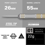 Target Rob Cross Darts - Steel Tip - Brass 22g