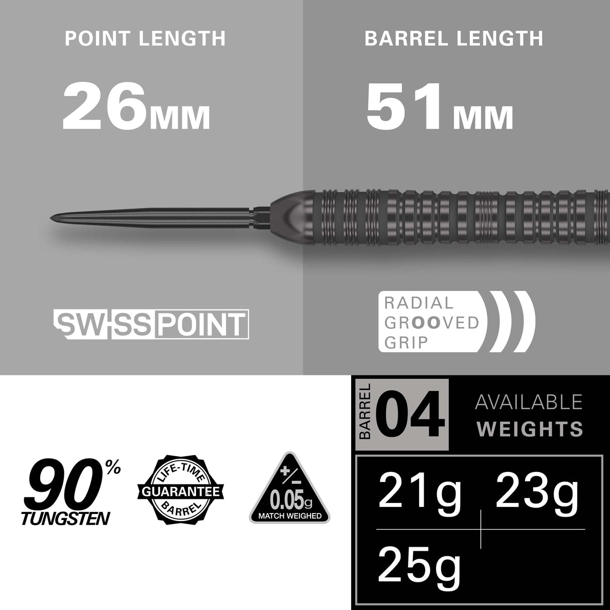 Target Bolide Void Darts - Steel Tip - 90% Tungsten - 04