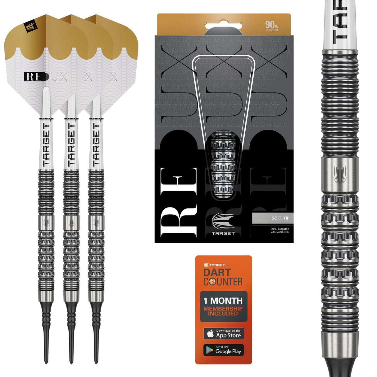 Target Redux Darts - Soft Tip - 90% Tungsten - 10 18g
