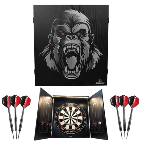 Ruthless Home Darts Centre - Cabinet with USB Light - Gorilla