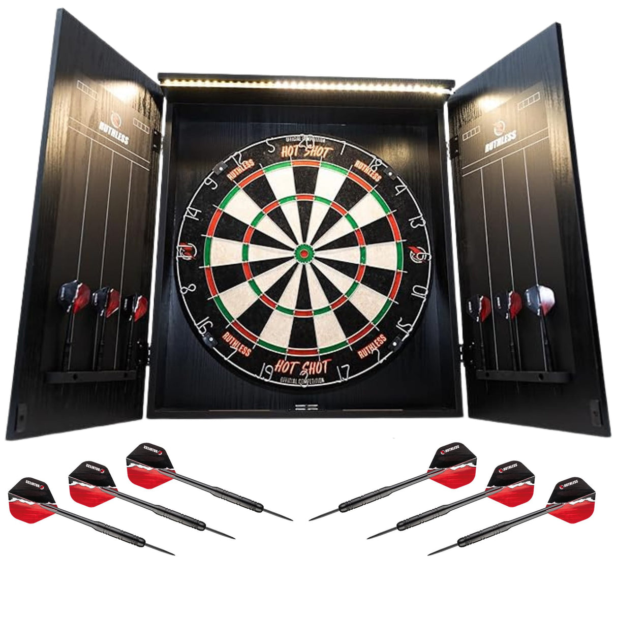 Ruthless Home Darts Centre - Cabinet with USB Light - Eagle