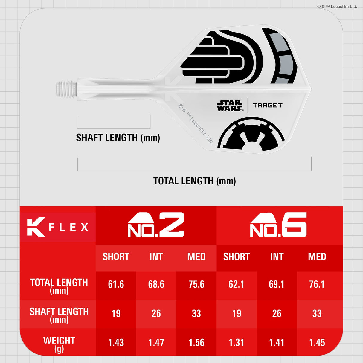 Target K-Flex Dart Flights - Stormtrooper