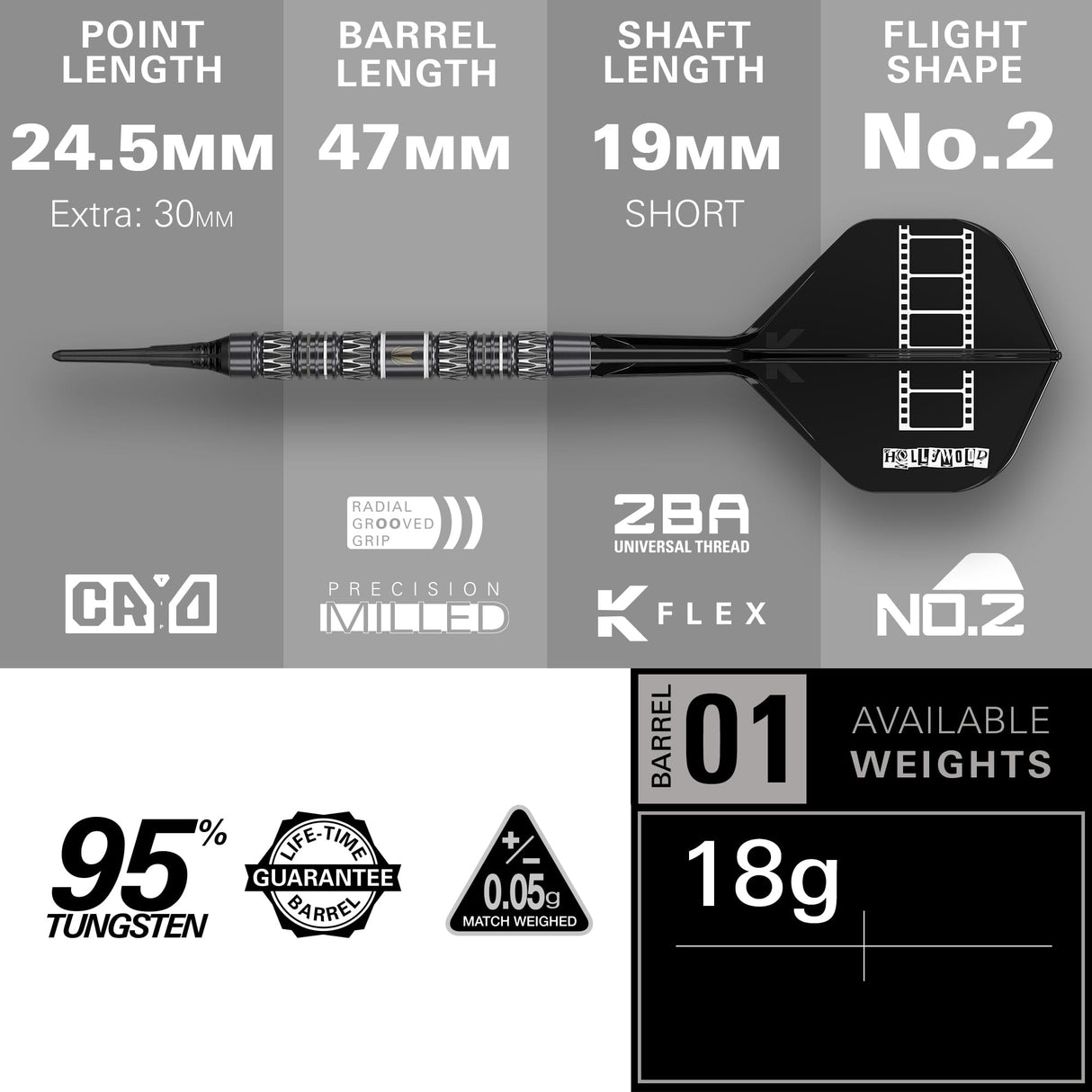 Target Chris Dobey Darts - Soft Tip - 95% Tungsten - 95K 18g