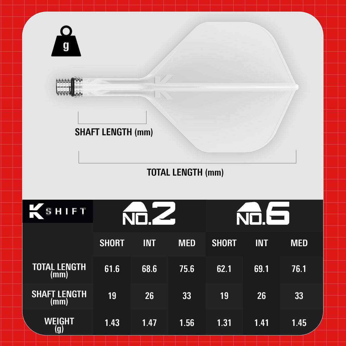Target K-Shift Dart Flights - Standard No.2