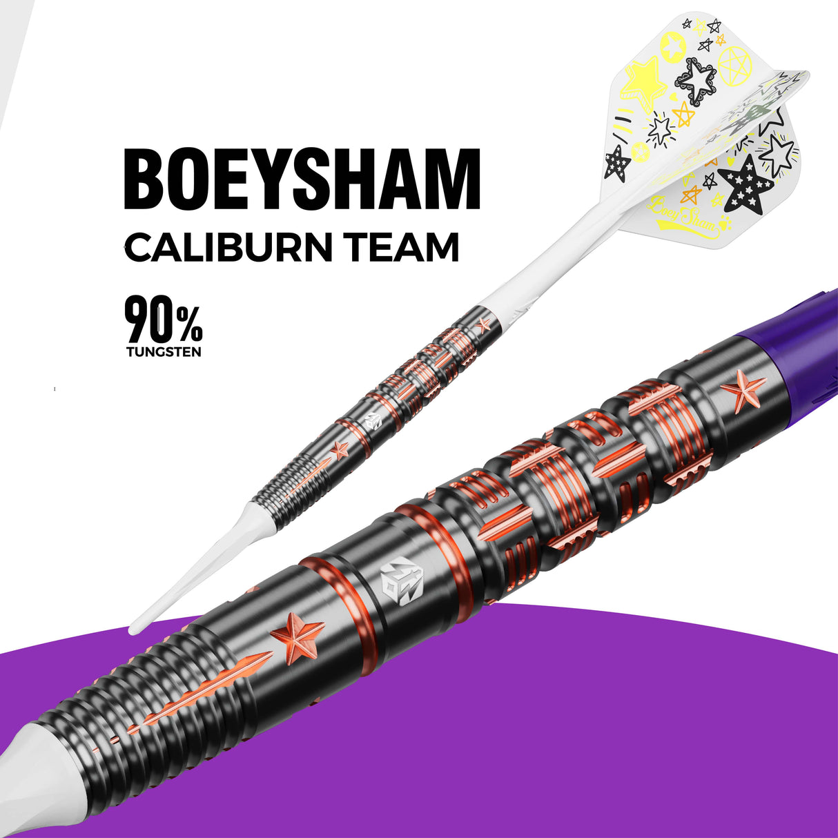 Caliburn Players Darts - Soft Tip - 90% Tungsten - Boeysham 19g