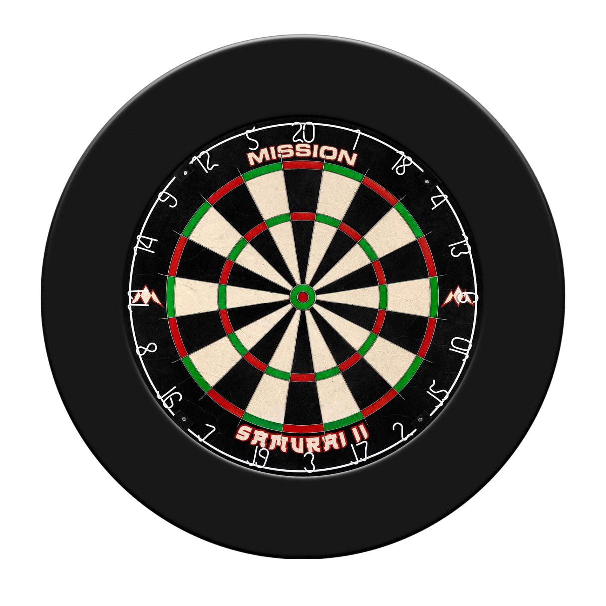 Mission Samurai II Dartboard Set - Dart Board & Surround - Black