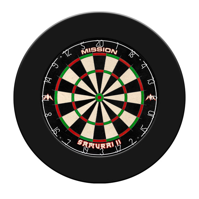 Mission Samurai II Dartboard Set - Dart Board & Surround - Black