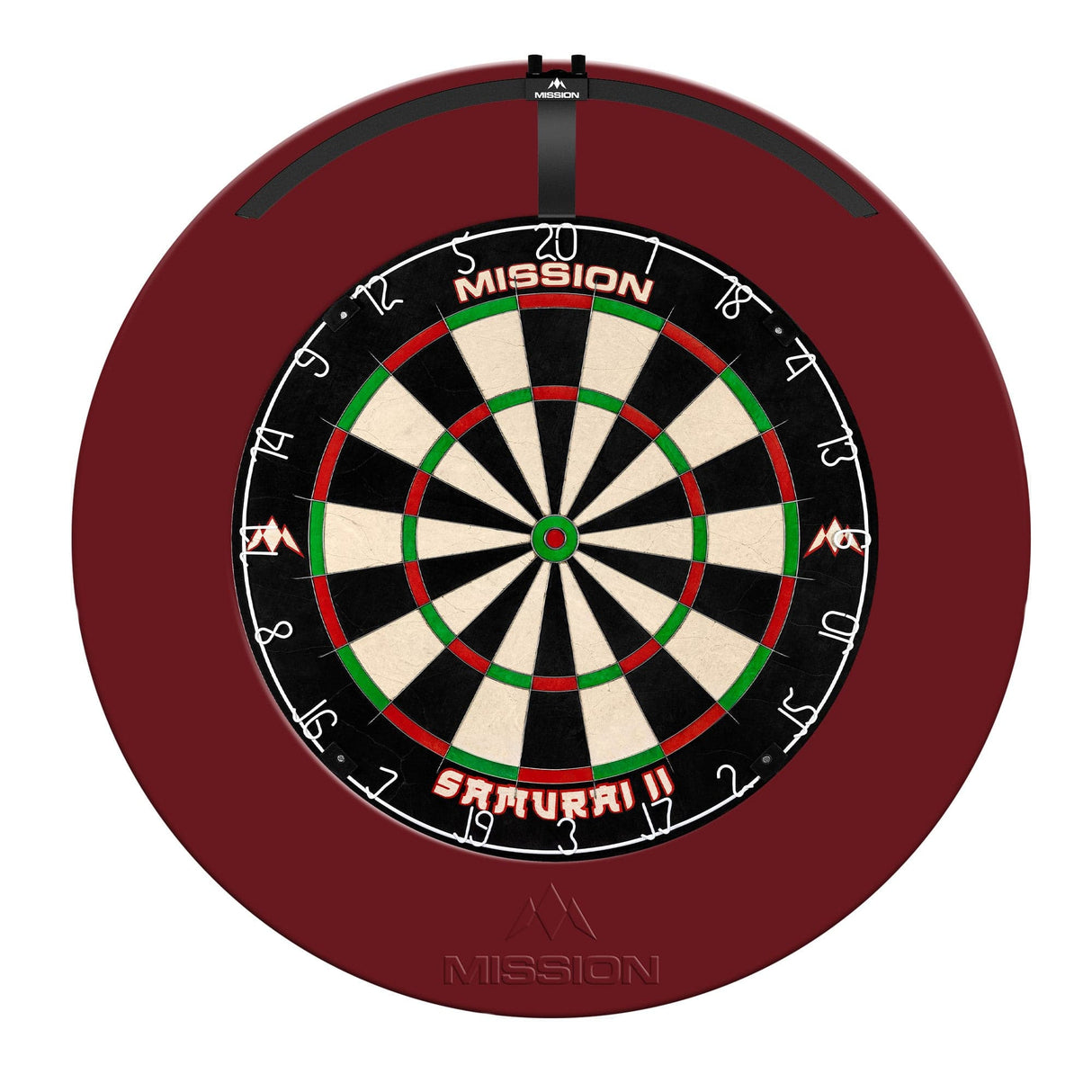 Mission Samurai II Dartboard Set - Dart Board, Surround & Torus 100 Light - Red