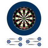 Mission Samurai II x Rangers Dartboard Set - Dart Board, Surround & 2 sets of Brass Darts - Blue