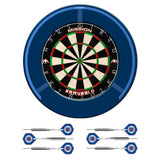 Mission Samurai II x Rangers Dartboard Set - Dart Board, Surround, Torus 270 Light & 2 sets of Brass Darts - Blue
