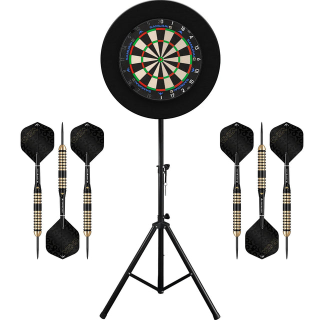 Mission Samurai 4 Dartboard & Stand Set - Dart Board, Surround, Stand and Darts