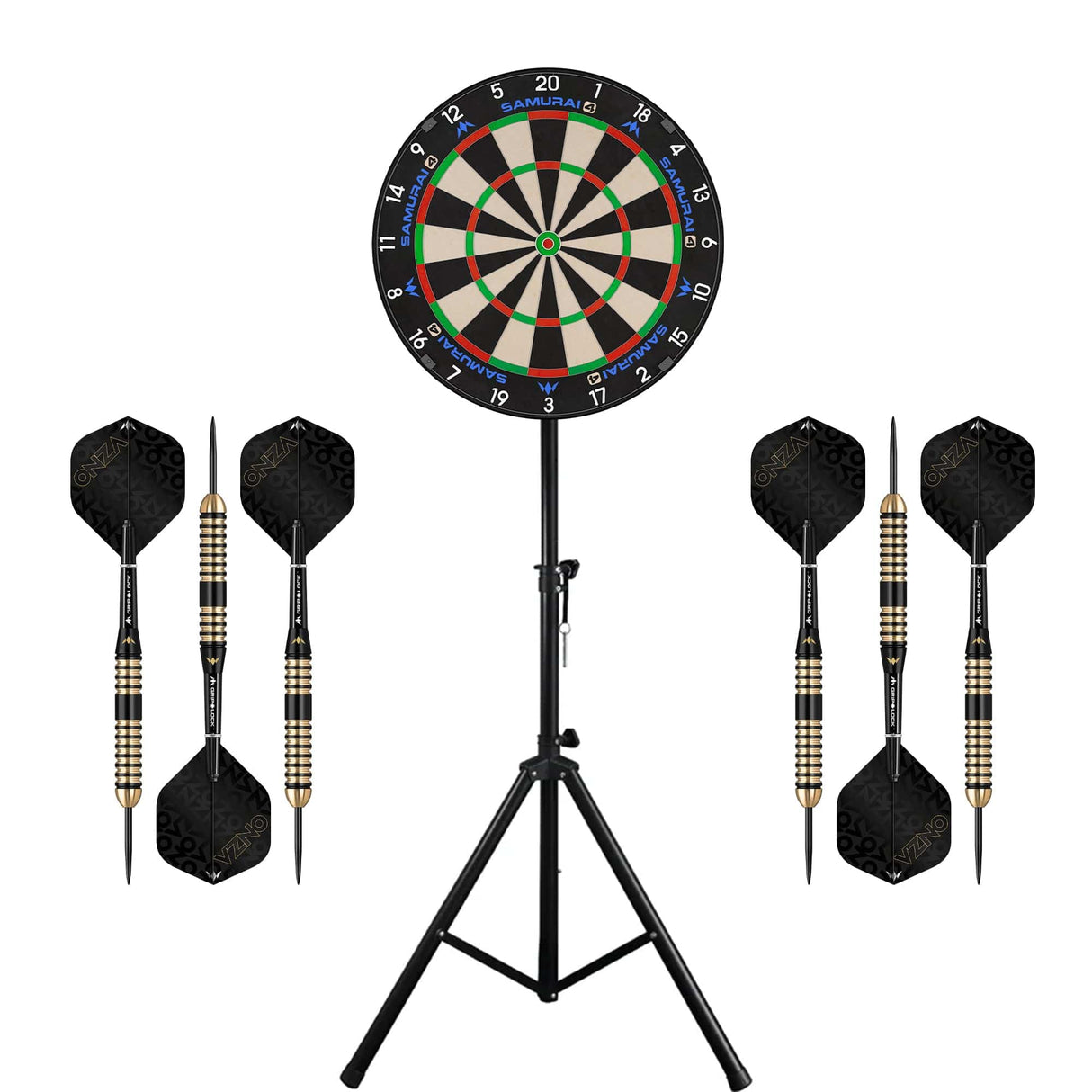 Mission Samurai 4 Dartboard & Stand Set - Dart Board, Stand and Darts Samurai 4 White