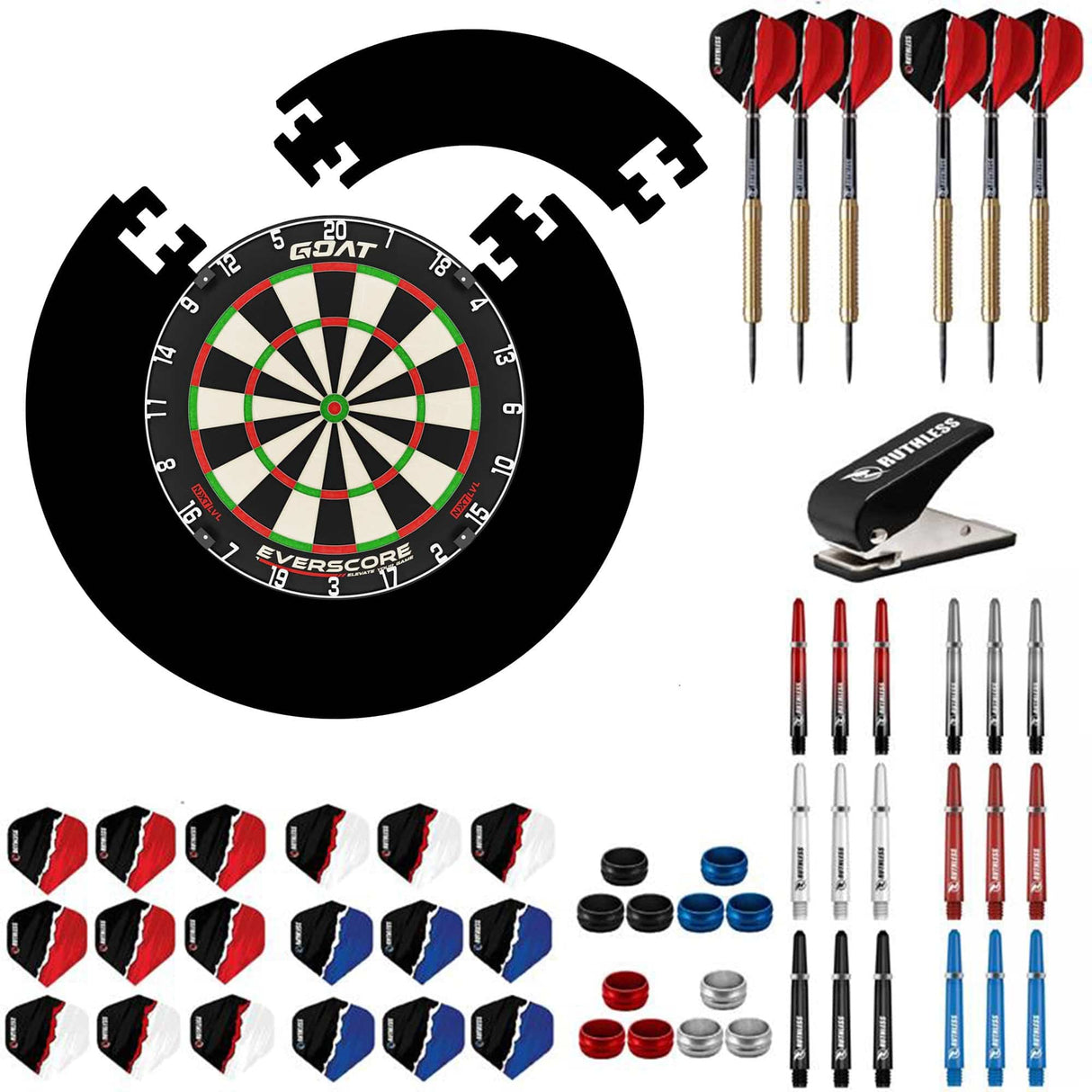 Goat Everscore Dartboard Starter Set - Dartboard, Jigsaw Surround, Darts & Accessories