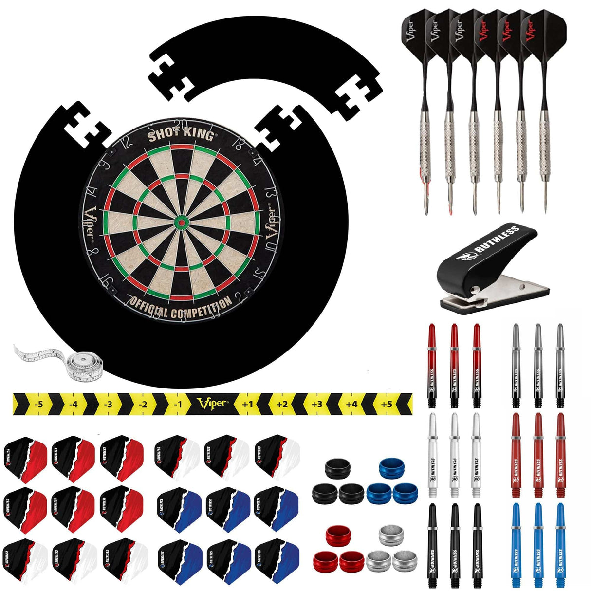 Viper Shot King Dartboard Starter Set - Dart Board, Jigsaw Surround, Darts & Accessories