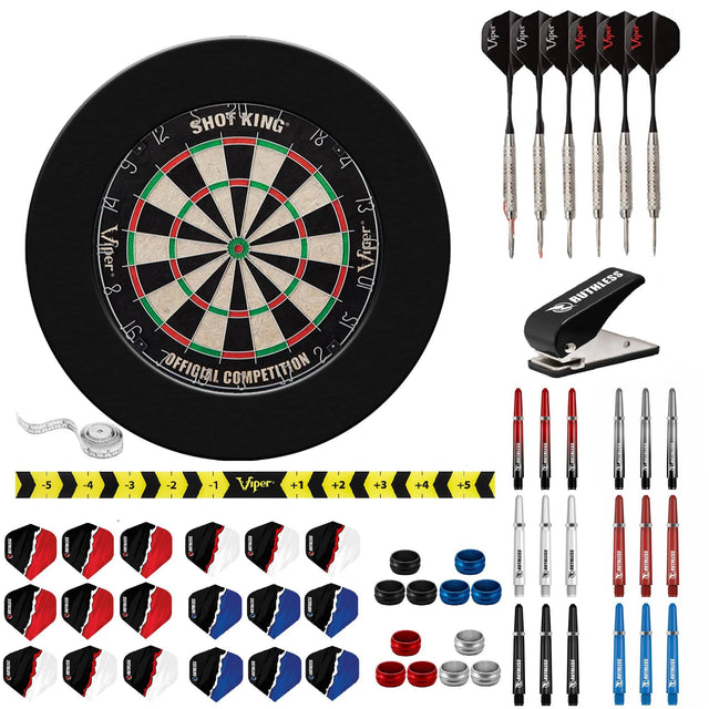 Viper Shot King Dartboard Starter Set - Dart Board, Surround, Darts & Accessories