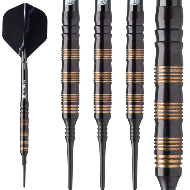 Ruthless Black Eagle Darts - Soft Tip Tungsten - BW 16.0g - Gold Ring - 18g 18g