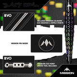 Mission Black Opal Darts - Steel Tip - 95% Tungsten - Black & Coral PVD