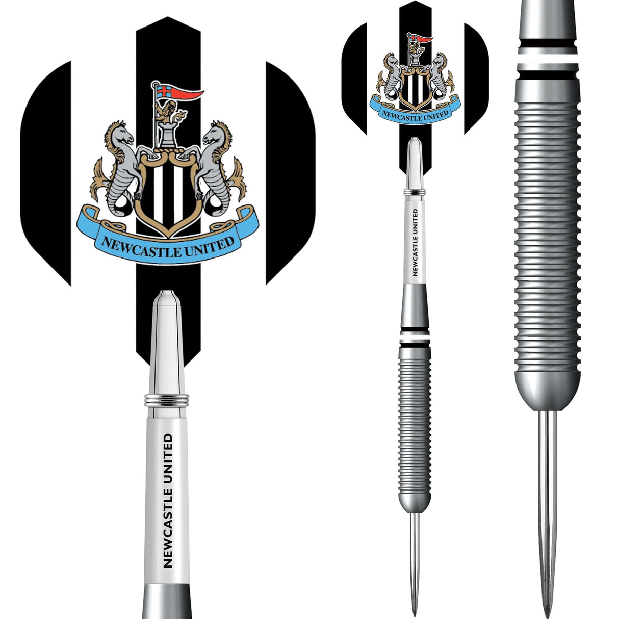Newcastle United FC - Official Licensed - Steel Tip Darts - Brass - 22g