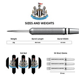 Newcastle United FC - Official Licensed - Steel Tip Darts - Brass - 22g