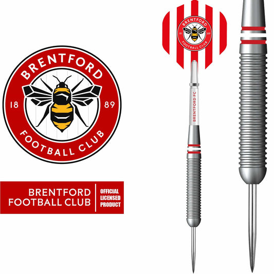 Brentford FC - Official Licensed - The Bees - Steel Tip Darts - Brass - 22g 22g